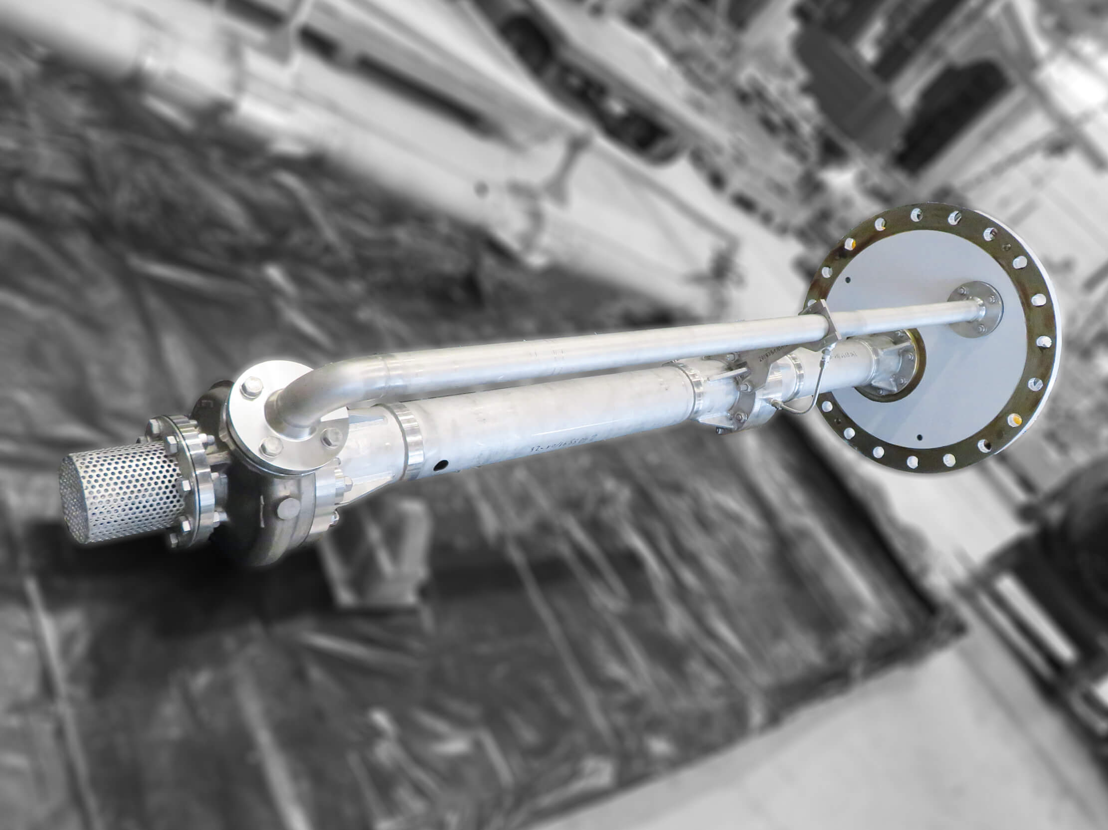 Single-stage vertical standard centrifugal pump fully assembled and placed on a transport base, ideal for water supply and pumping systems.