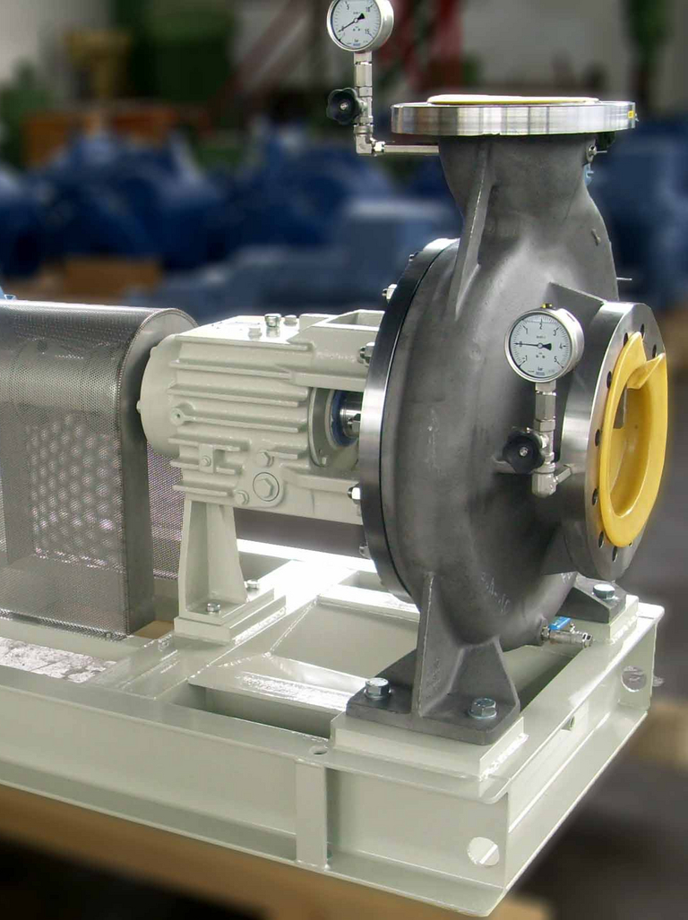 The KRP pump is depicted in an energy production application, highlighting its efficiency and reliability in generating energy.