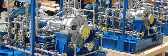 Einstufige Apollo OH-Pumpe mit kompaktem Design, bereit für den Einsatz in der chemischen Industrie zur effizienten Förderung von aggressiven Flüssigkeiten.