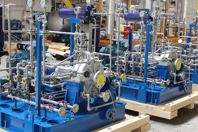 Single-stage Apollo OH pump with a compact design, ready for use in the chemical industry for efficient transport of aggressive liquids.